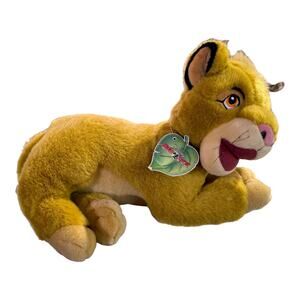 Vintage Disney on Ice Lion King Simba Stuffed plush laying Cub Toy NOS 15"